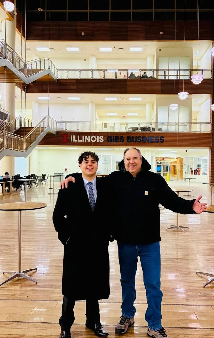 Pedro and his dad together at Gies College of Business